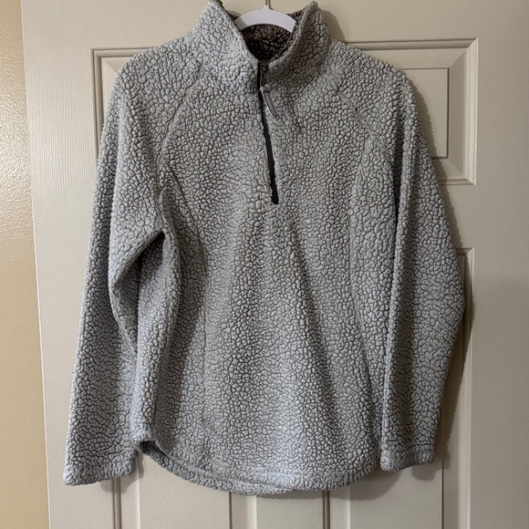 Women's Gray Sherpa Fleece Jacket - Picture 1 of 2
